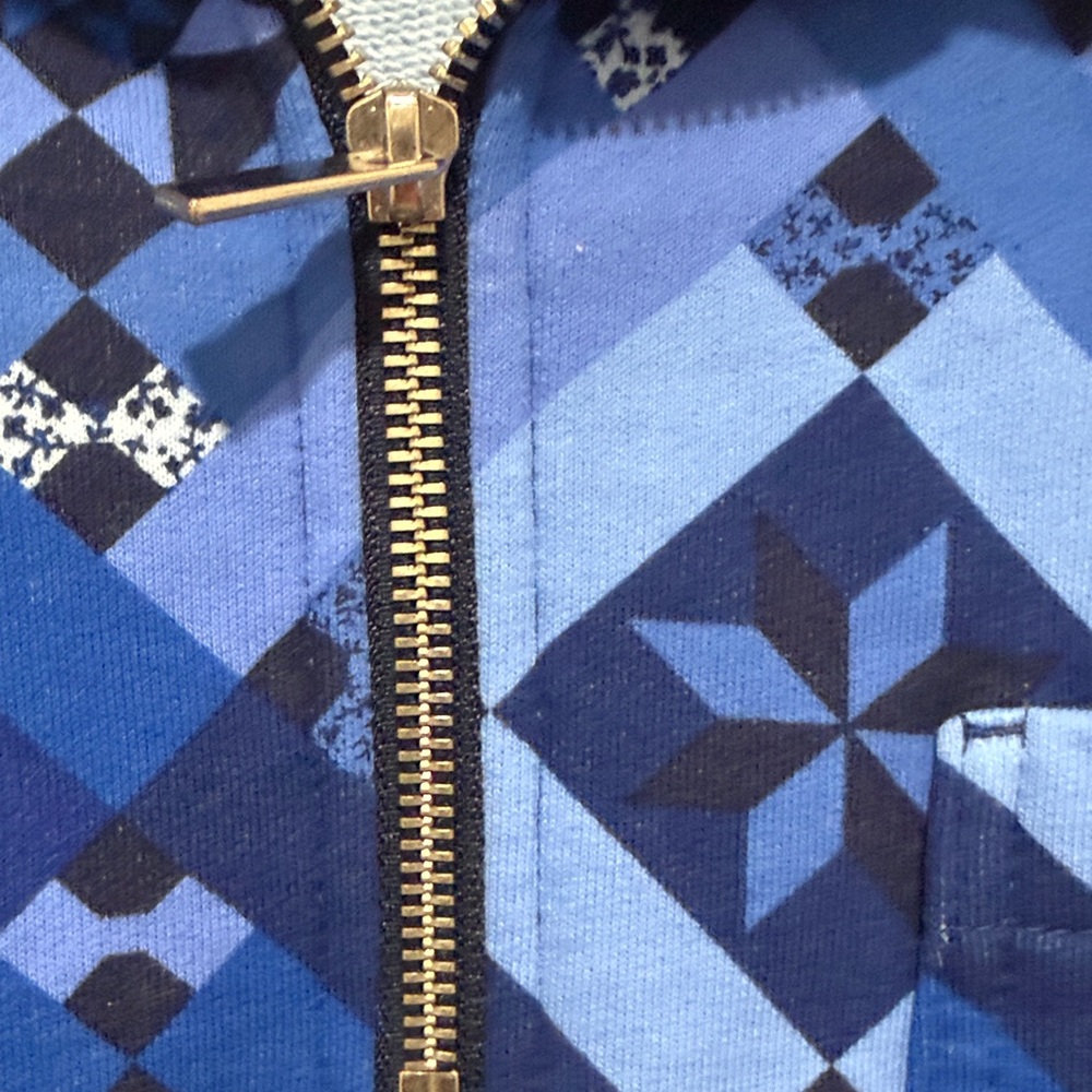 Lands' End Blue Patterned Jacket - Picture 3 of 7